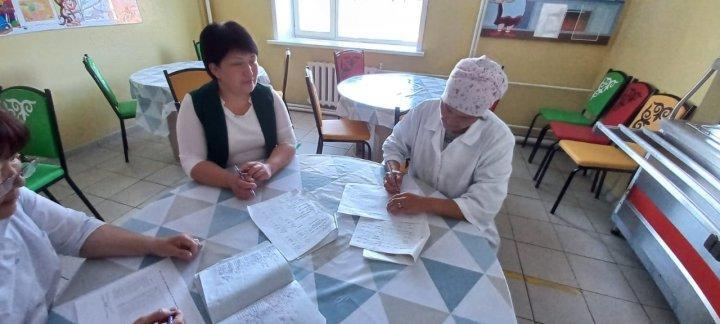 Проверка школьной столовой комиссией по мониторингу качества питанию