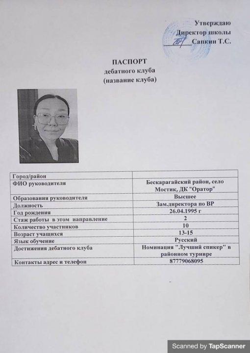 Паспорт дебатного клуба